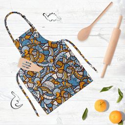 ArtzFolio Kids Blue & Yellow Printed Cotton Aprons-image-24