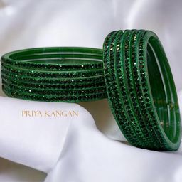 PRIYA KANGAN Diamond Stone Glass Bangles-19