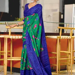 DIVASTRI Floral Block Print Saree-image-44