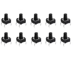 4-Pins DIP Momentary Square Tactile Push Button Switch 10 Pieces - 6x6x8mm image 1
