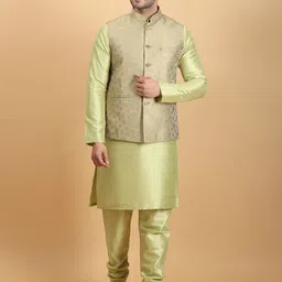 Ethluxis Men Regular Dupion Silk Kurta with Churidar-11