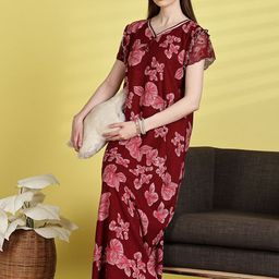 9shines Label Printed Maxi Nightdress-image-56