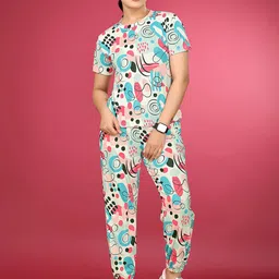 JK Creation Printed T-shirt With Joggers Co-Ords-picture-8