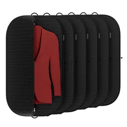 Kuber Industries Black 6 Pieces Textured Non-Woven Suit Organisers With Zip-image-22