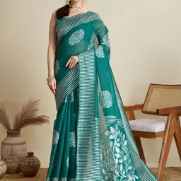 Nayanthara Trends Ethnic Motifs Printed Saree With Blouse Piece-picture-33