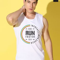 WOOSTRO Pack Of 2 Printed Combo Cotton Gym Vests VWS26(RUN WHITE)(ENJOY BLACK)-image-67
