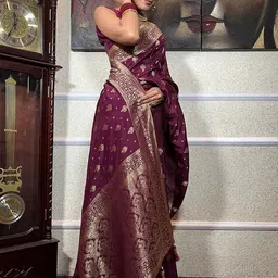 BerMondsey Woven Design Zari Silk Blend Banarasi Saree-picture-57