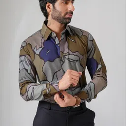 Haute Tissue Ethereal Grove Business Casual Printed Shirt-image-4