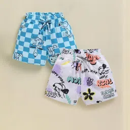 Biskid Girls Pack Of 2 Printed Hot Pants Mid-Rise Shorts-picture-5
