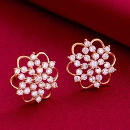 Kushal's Fashion Jewellery Gold Plated Zircon Studded Classic Studs Earrings-image-62