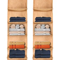 Kuber Industries Brown Set of 2 Regular Multi-Utility Organisers-29