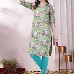 Anouk Rustic Women Floral Printed Thread Work Kurta-image-98