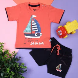 V-Mart Boys Graphic Printed Pure Cotton T-shirt With Shorts-picture-33
