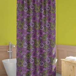ArtzFolio Purple & Olive-Green Printed Waterproof Shower Curtain-35