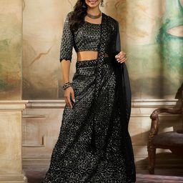 Kvsfab Embroidered Sequinned Semi-Stitched Lehenga & Unstitched Blouse With Dupatta-picture-47