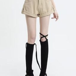 StyleCast x Revolte Women Cotton High-Rise Denim Shorts-picture-13
