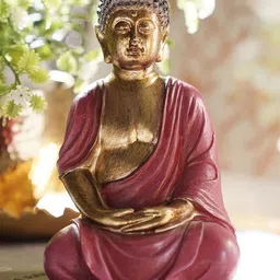 Pure Home and Living Pink & Gold Toned Buddha Idol Showpiece-image-50