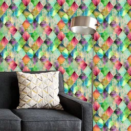 ArtzFolio Printed UV-Resistant Anti-Bacterial Abstract Plaid Pattern Peel & Stick Wallpaper-image-97