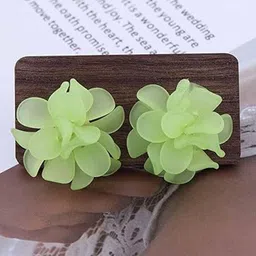 KRENOZ Rhodium-Plated Floral Shaped Studs-27