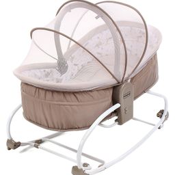 Babyhug Opal 3 in 1 Cozy Rocker Sleeper With Mosquito Net- Beige(Without Toys) image 4