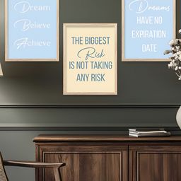 Kotart Blue, White & Cream 3 Pieces Wooden Wall Arts-picture-20