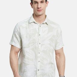 METTLE Men Spread Collar Floral Printed Cotton Casual Shirt-image-45
