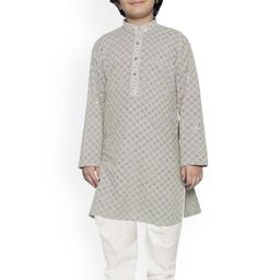 SG YUVRAJ Boys Embroidered Regular Sequinned Kurta with Pyjamas-15