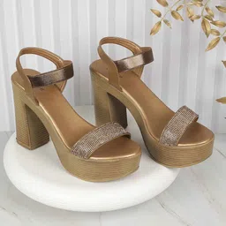 Mochi Women Embellished Platform Heel Sandals-20