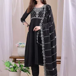 KALINI Women Floral Embroidered Kurta with Trousers & Dupatta-image-120
