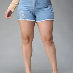 Miss Chase A+ Women Washed Denim Shorts-image-88