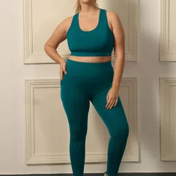 Soie Quick-Dry Racerback Sports Bra With High-Waist Tights Tracksuits-image-29