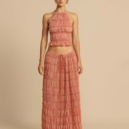 JC Mode Self Design Halter Neck Top With Skirt-picture-34