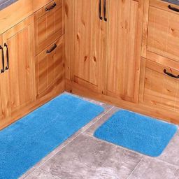 Saral Home 2Pcs Turquoise Blue 2200 GSM Anti-Skid Bath Mats-image-65