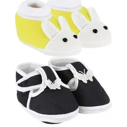 NESKA MODA 0 To 12 Months Cotton Booty 2 Pair Newborn Baby Boys & Girls Skin Friendly Soft Booties-image-60