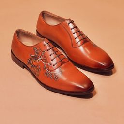 dmodot Men Printed Leather Formal Oxfords-image-51