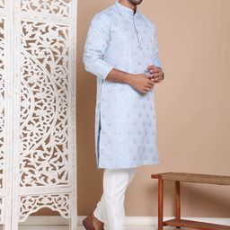 Anouk Men Floral Printed Regular Pure Cotton Kurta with Pyjamas-picture-7