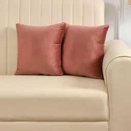 Shadowkart Red 2 Pieces Velvet Square Cushion Covers-6