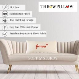 THROWPILLOW Cream-Coloured & Red Embellished Rectangle Cushion Covers image 2