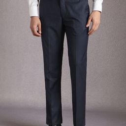 Louis Philippe Men Textured Slim Fit Mid Rise Formal Trousers-image-62