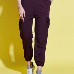BUY NEW TREND Women Relaxed High-Rise Joggers Trousers-image-75