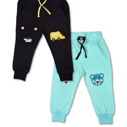 WORTON FASHION Boys Sea Green & Black Pack of 2 Cotton Track Pants-picture-2