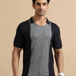 ECOLINE Clothing Men Antimicrobial Colourblocked Polo Collar T-shirt-image-77