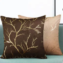 IVAZA Set of 2 Abstract Velvet Square Cushion Covers-8