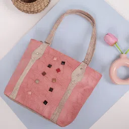 Springberry Women Textured Structured Applique Handheld Bag-15