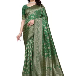 KANOODA Ethnic Motifs Woven Design Zari Saree-picture-38