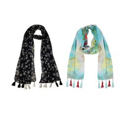 StoleVilla Multicoloured Floral Chiffon Stoles-image-74