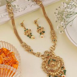 Anouk Gold-Plated Artificial Stone Studded & Beaded Antique Jewellery Set-image-83
