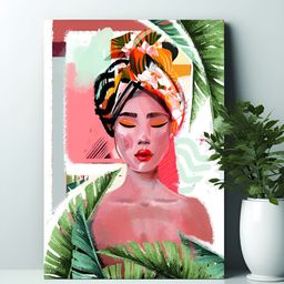 Myntra Elegant Homes Multicoloured Asian Female Art Canvas Painting-image-71