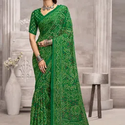 DIVASTRI Bandhani Poly Chiffon Bandhani Saree-image-97