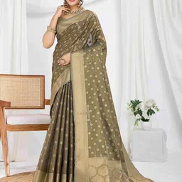 Ishin Ethnic Motifs Zari Tissue Saree-image-60
